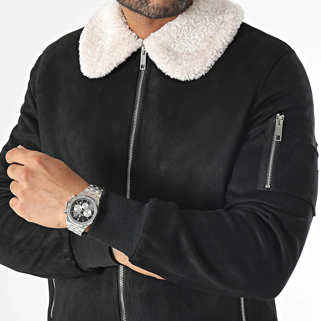 Frilivin - Giacca in Velluto a Coste con Fodera in Sherpa