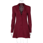 Abito Blazer Elegante con Gonna Plissé