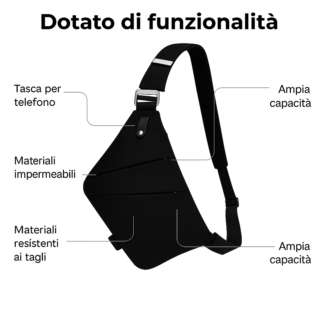 Borsa A Tracola Da Viaggio Antifurto - Tecnologia Di Blocco RFID