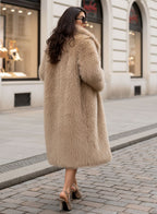 Giacca Pelliccia sintetica fango effetto fluffy