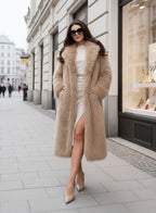 Giacca Pelliccia sintetica fango effetto fluffy